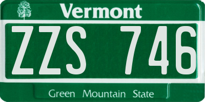 VT license plate ZZS746