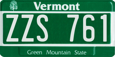 VT license plate ZZS761