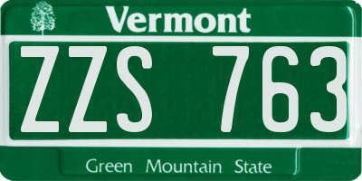 VT license plate ZZS763