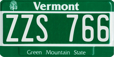 VT license plate ZZS766
