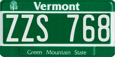 VT license plate ZZS768