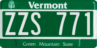VT license plate ZZS771