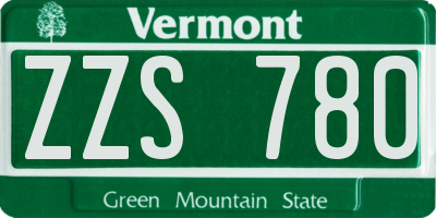VT license plate ZZS780