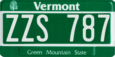 VT license plate ZZS787