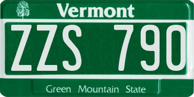VT license plate ZZS790