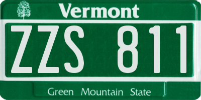 VT license plate ZZS811