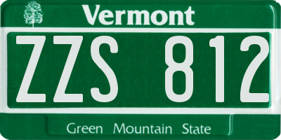 VT license plate ZZS812