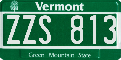 VT license plate ZZS813