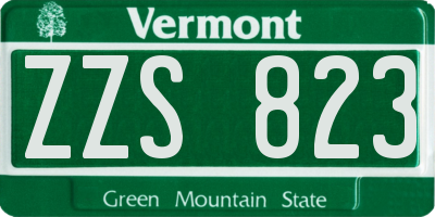 VT license plate ZZS823