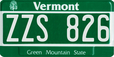 VT license plate ZZS826