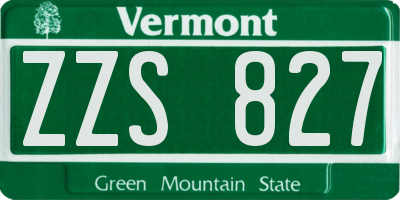VT license plate ZZS827