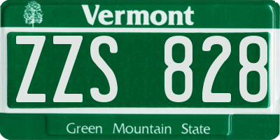 VT license plate ZZS828