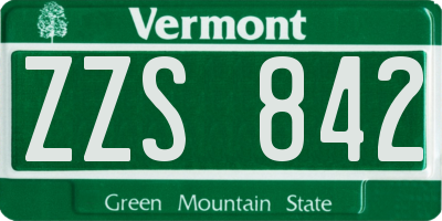 VT license plate ZZS842