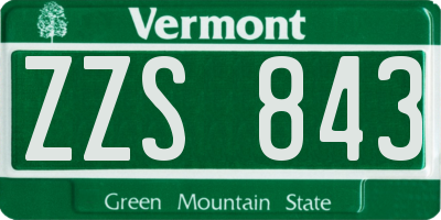 VT license plate ZZS843