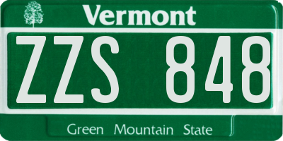 VT license plate ZZS848