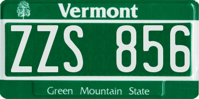 VT license plate ZZS856