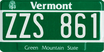 VT license plate ZZS861