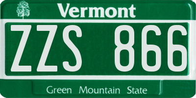 VT license plate ZZS866