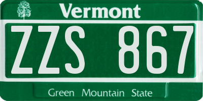 VT license plate ZZS867