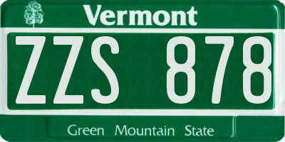 VT license plate ZZS878