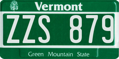 VT license plate ZZS879