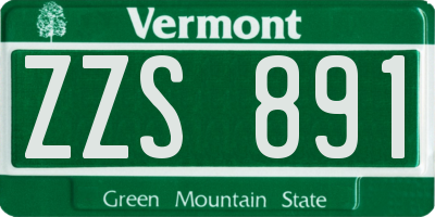 VT license plate ZZS891