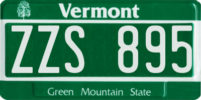 VT license plate ZZS895