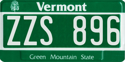 VT license plate ZZS896