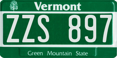 VT license plate ZZS897