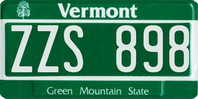 VT license plate ZZS898