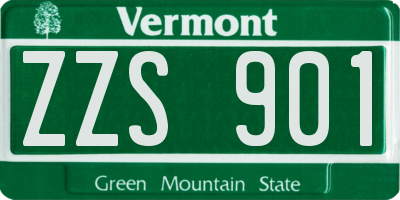 VT license plate ZZS901