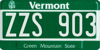 VT license plate ZZS903