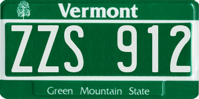 VT license plate ZZS912