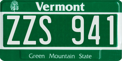 VT license plate ZZS941