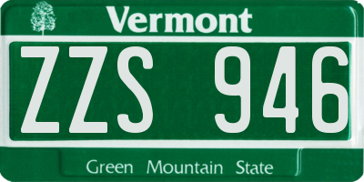 VT license plate ZZS946