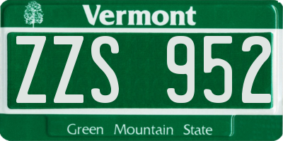 VT license plate ZZS952