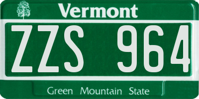VT license plate ZZS964