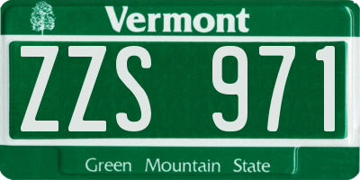 VT license plate ZZS971