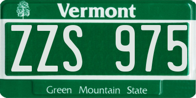VT license plate ZZS975