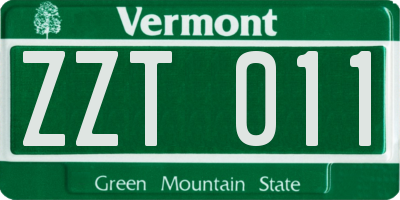 VT license plate ZZT011
