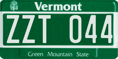VT license plate ZZT044