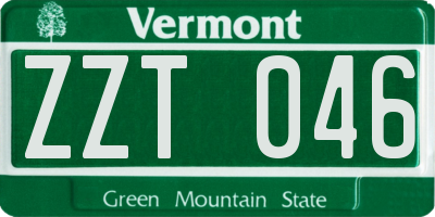 VT license plate ZZT046