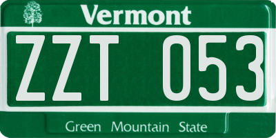 VT license plate ZZT053