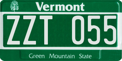 VT license plate ZZT055