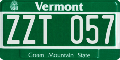 VT license plate ZZT057