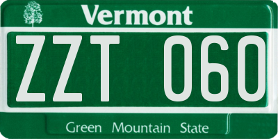 VT license plate ZZT060