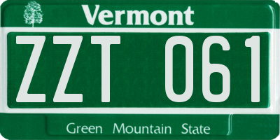 VT license plate ZZT061