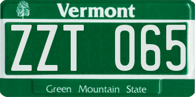 VT license plate ZZT065