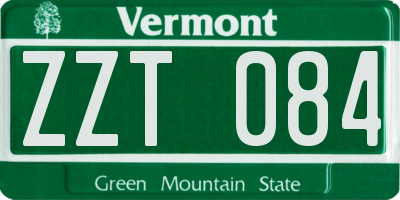 VT license plate ZZT084