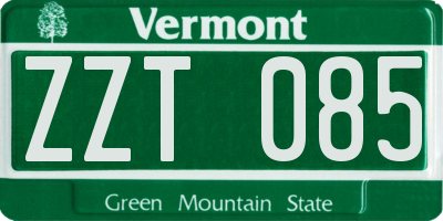 VT license plate ZZT085